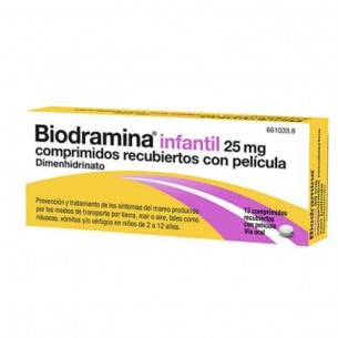 Biodramina infantil 25 mg...