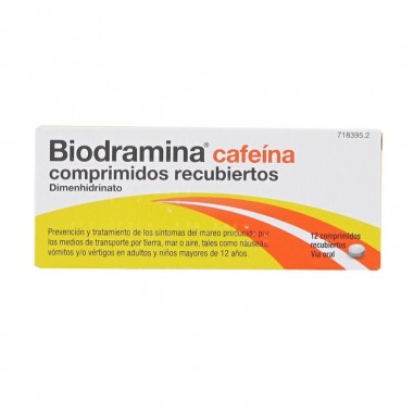 Biodramina cafeína 12 comprimidos...